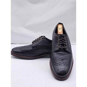 Cole Haan Men's Grand. O S Black Pebble Leather Wingtip Oxfords Shoes Size 9 M
